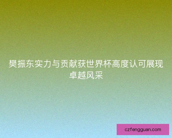 樊振东实力与贡献获世界杯高度认可展现卓越风采